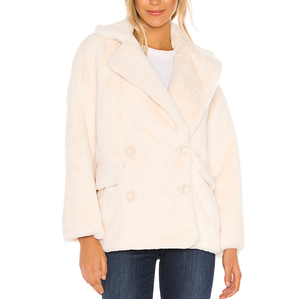 Free People Kate Faux Fur Coat Ivory XS, MED, LG